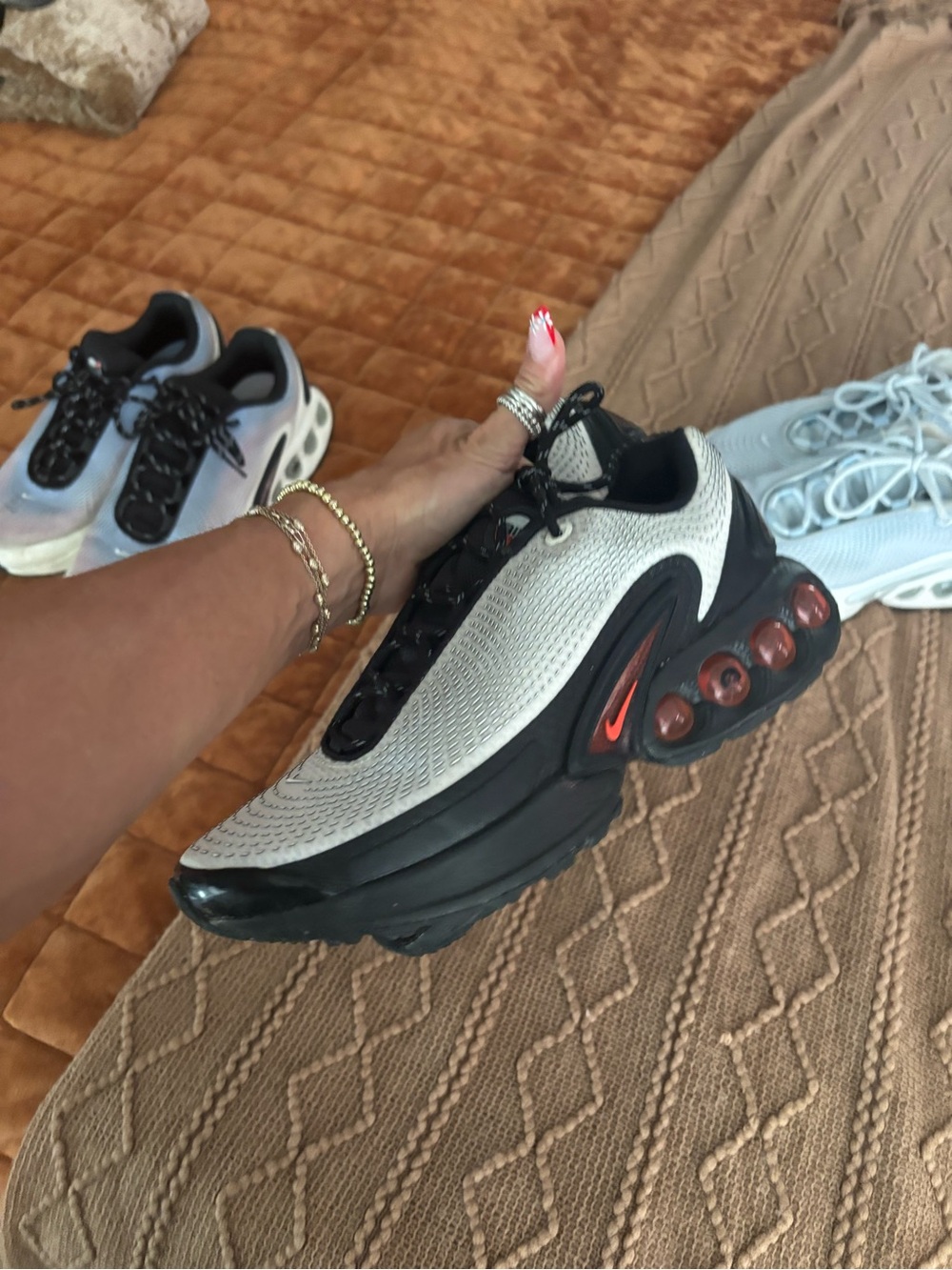 Nike Women's Black Sneakers with Red Sole Details Nike air max dn women’s 8.5